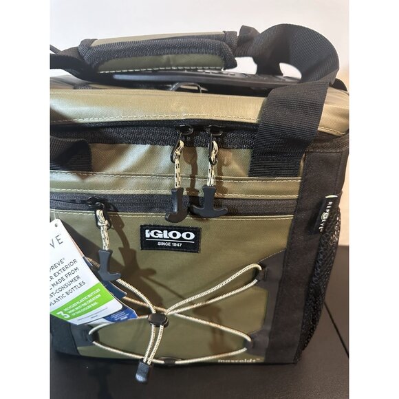 NWT Igloo Maxcold+ Voyager Hard Liner Cooler 12 cans-  Olive - Picture 5 of 13